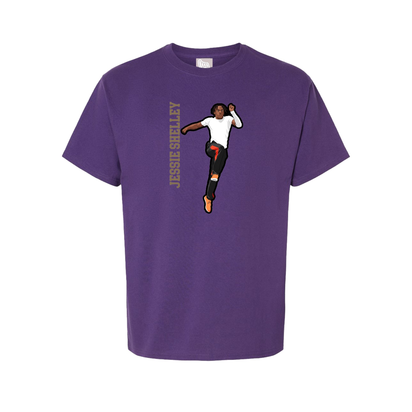 Youth Tee — Name Vertical in Purple