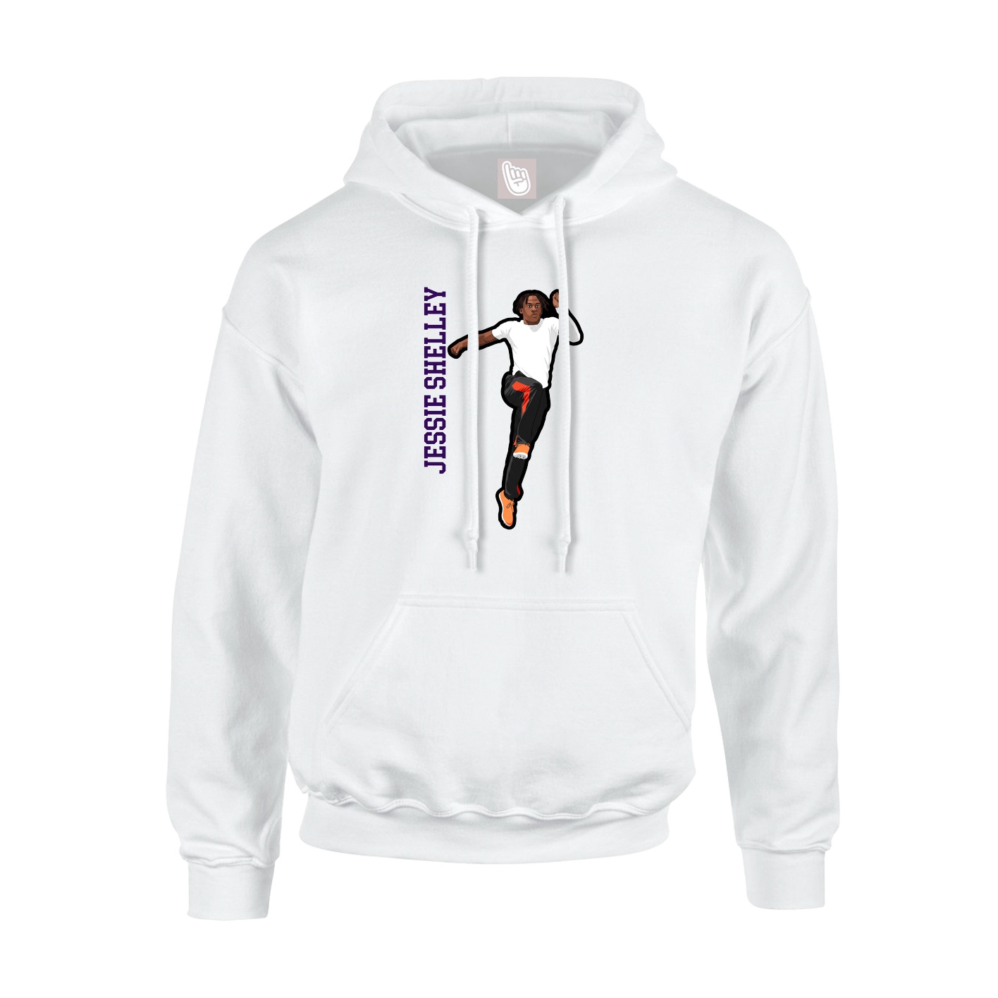 Youth Hoodie — Name Vertical in White