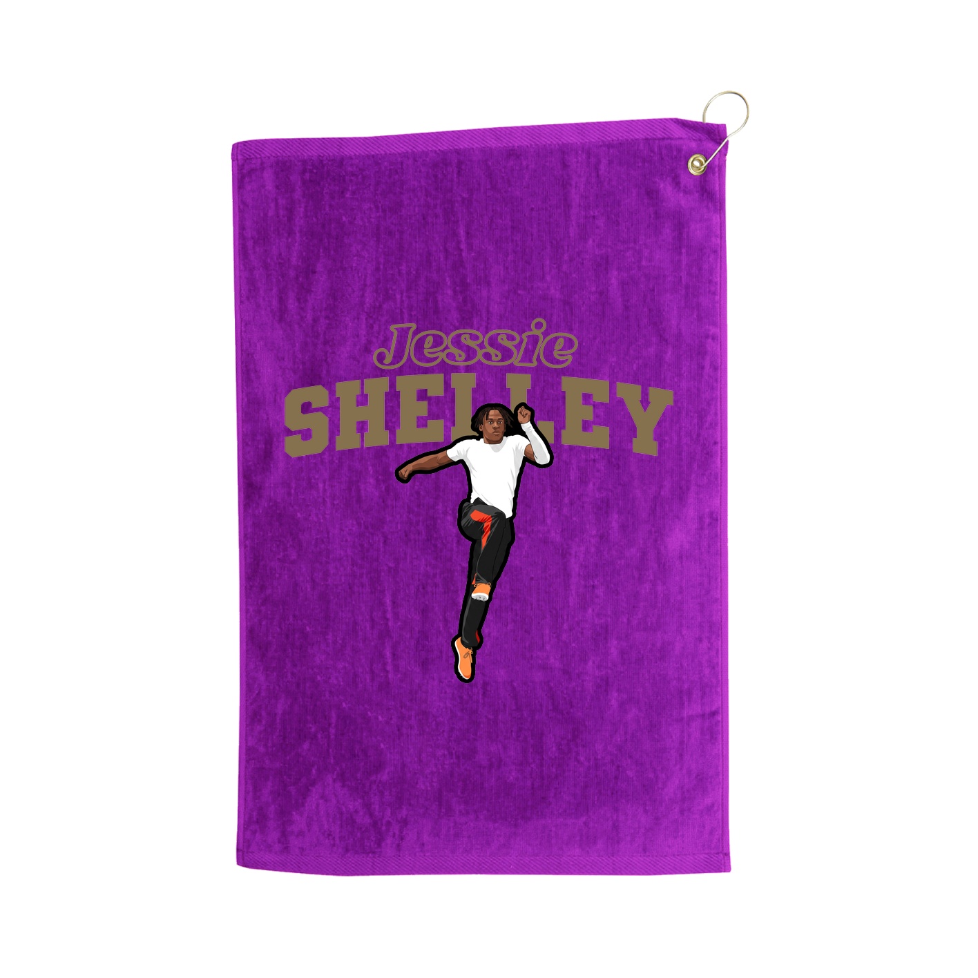 Golf Towel — Name Arch in Purple