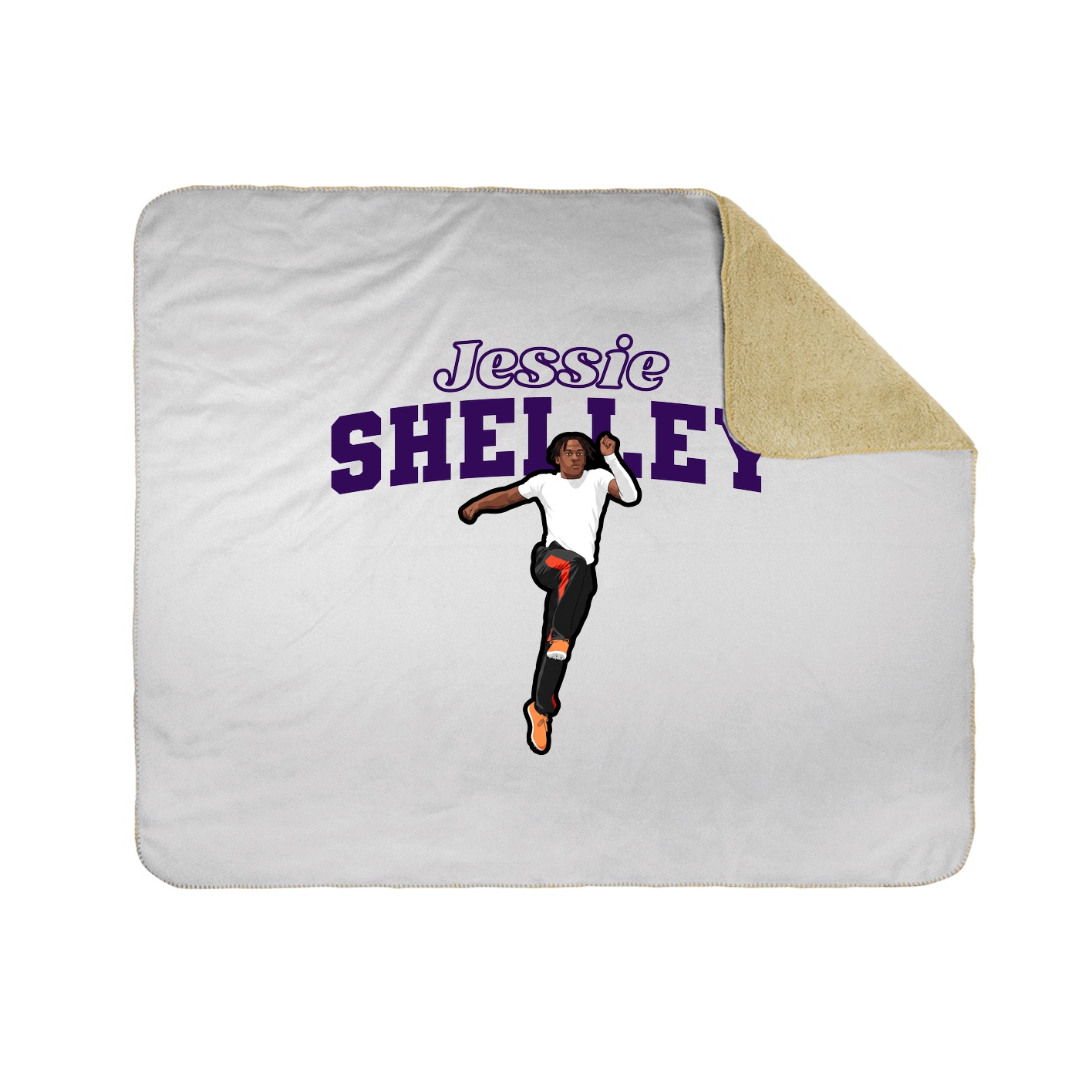Throw Blanket — Name Arch in White