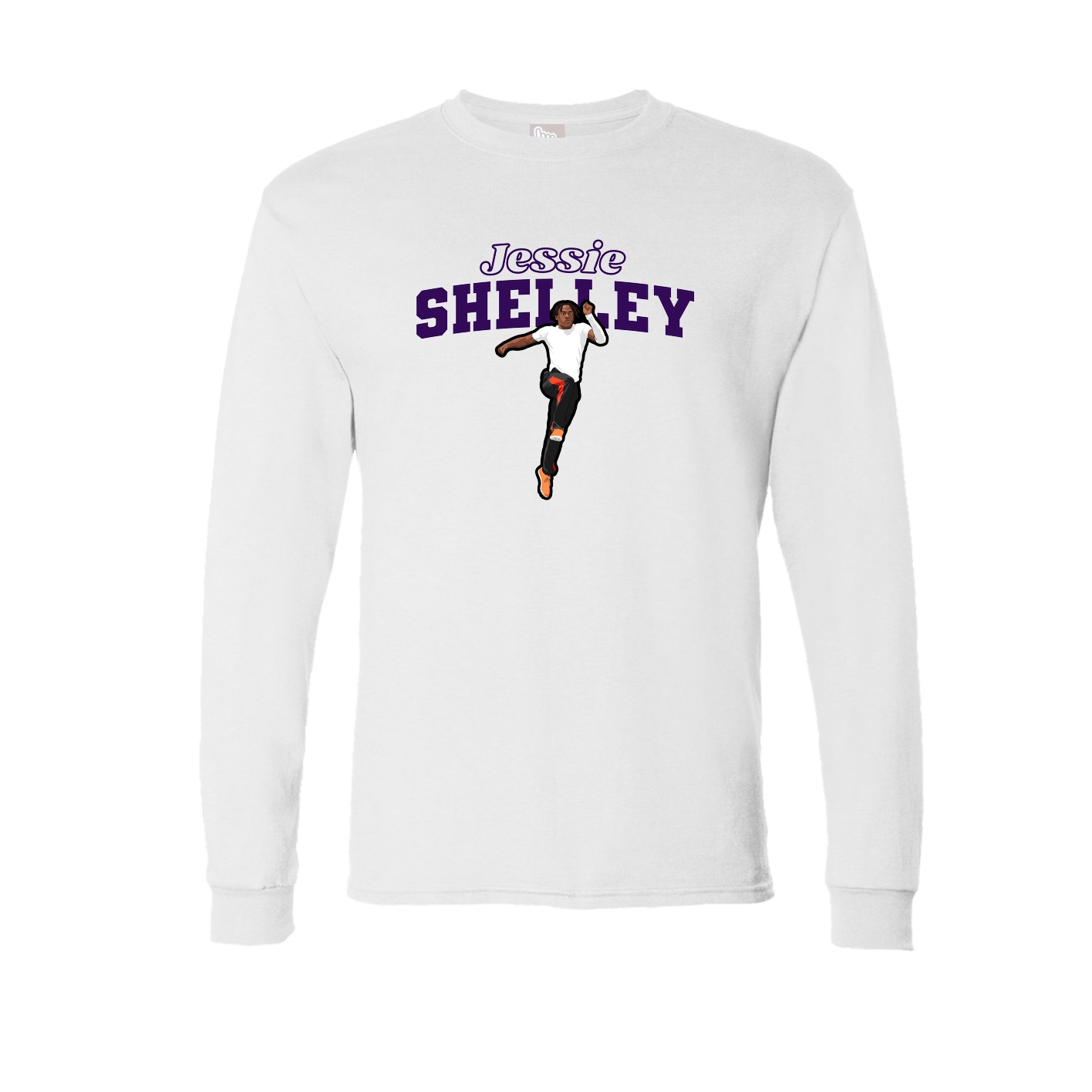 Long Sleeve Tee — Name Arch in White