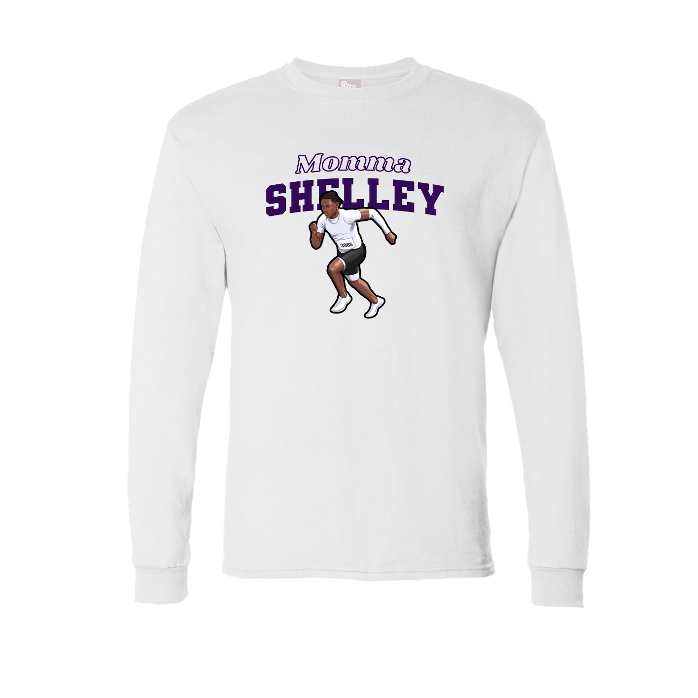 Long Sleeve Tee — Mothers Day Block in White