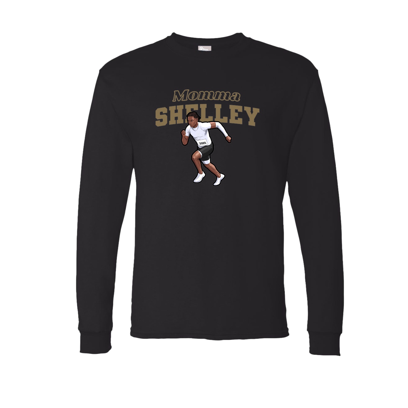 Long Sleeve Tee — Mothers Day Block in Black