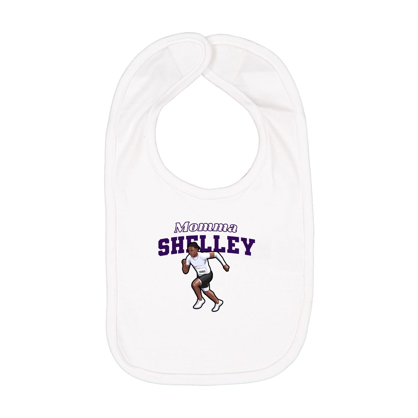 Infant Bib — Mothers Day Block in White