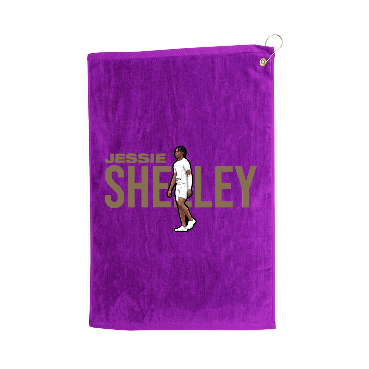 Golf Towel — Player Name in Purple
