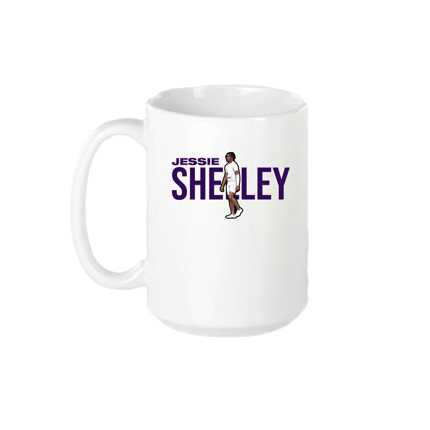 15oz Coffee Mug — Player Name in White