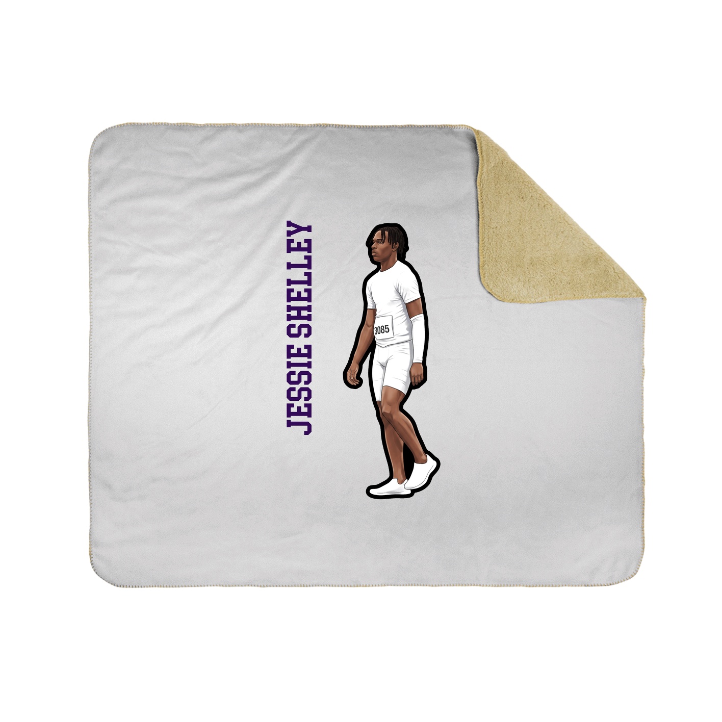 Throw Blanket — Name Vertical in White