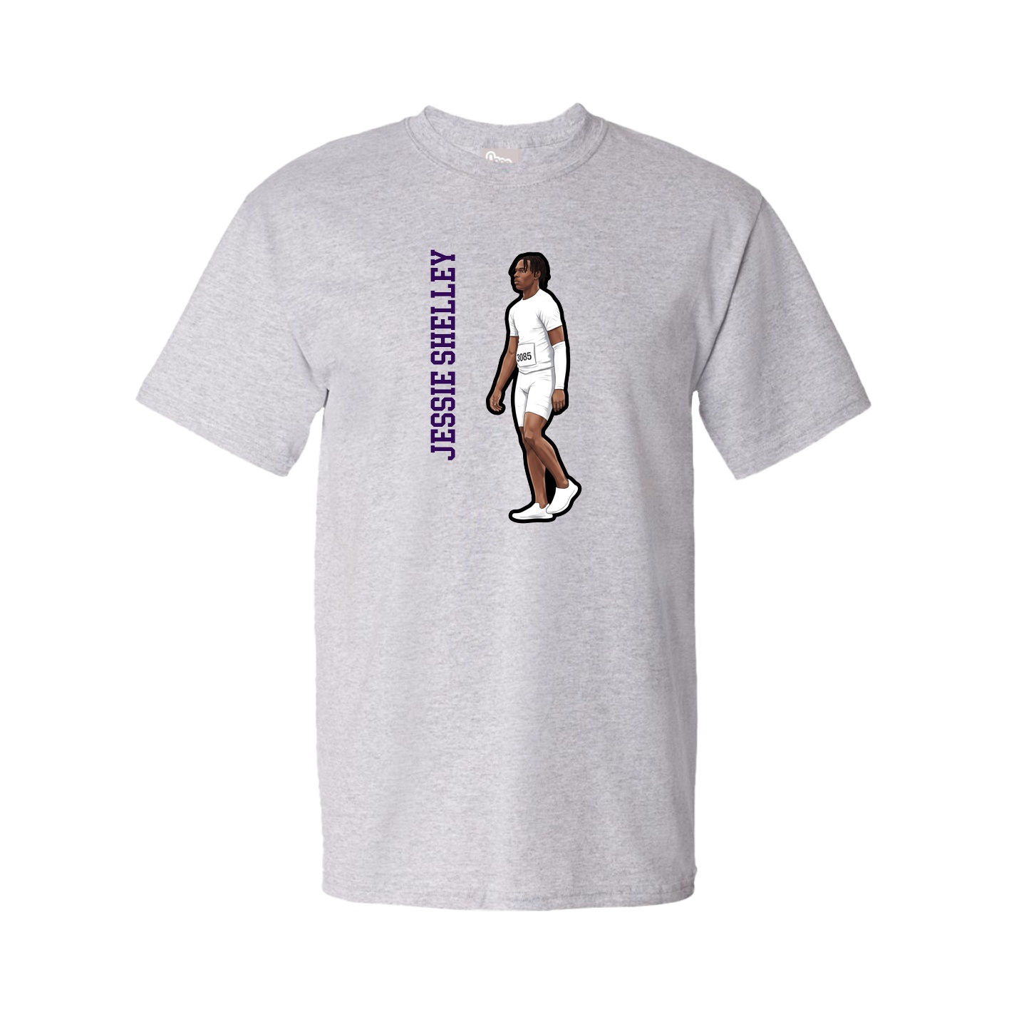 Tee — Name Vertical in Grey
