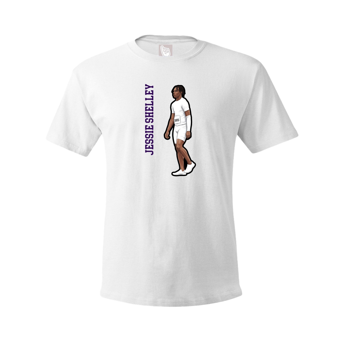 Youth Tee — Name Vertical in White