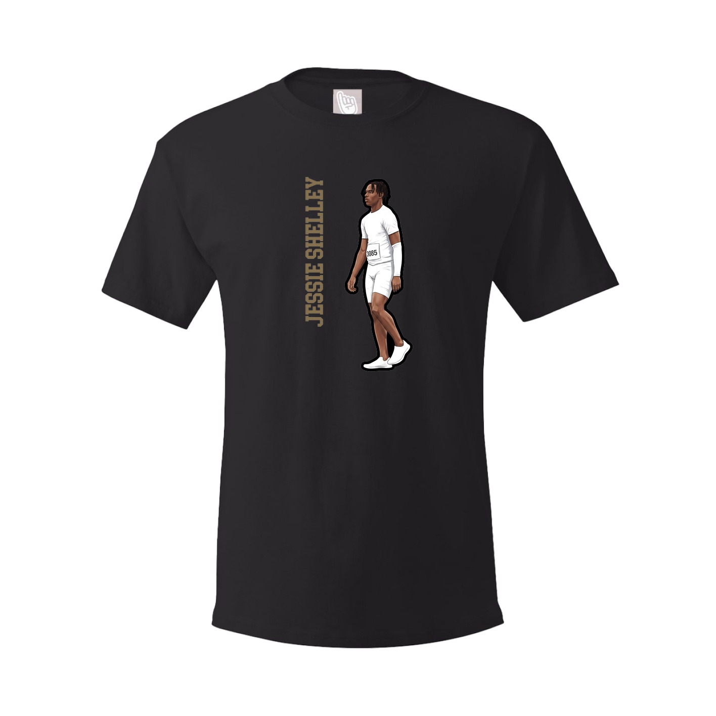Youth Tee — Name Vertical in Black