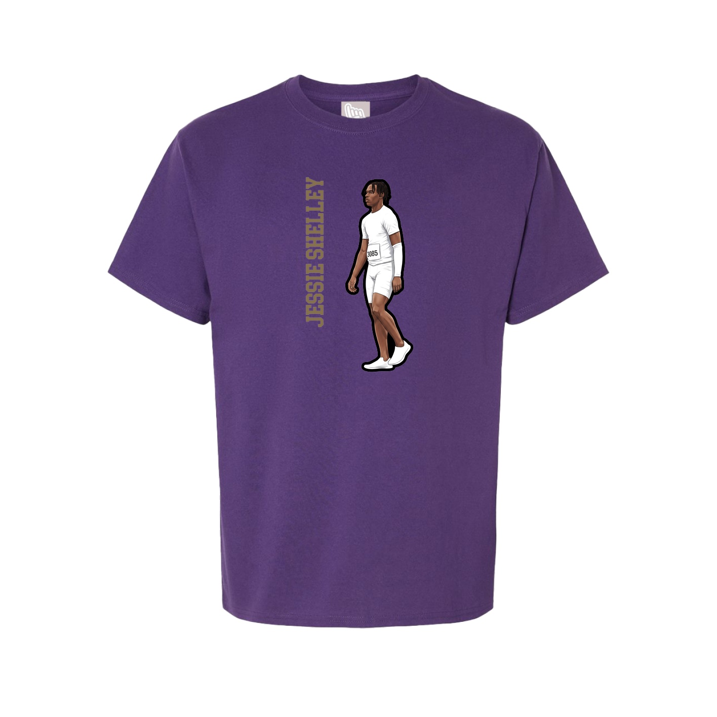 Youth Tee — Name Vertical in Purple