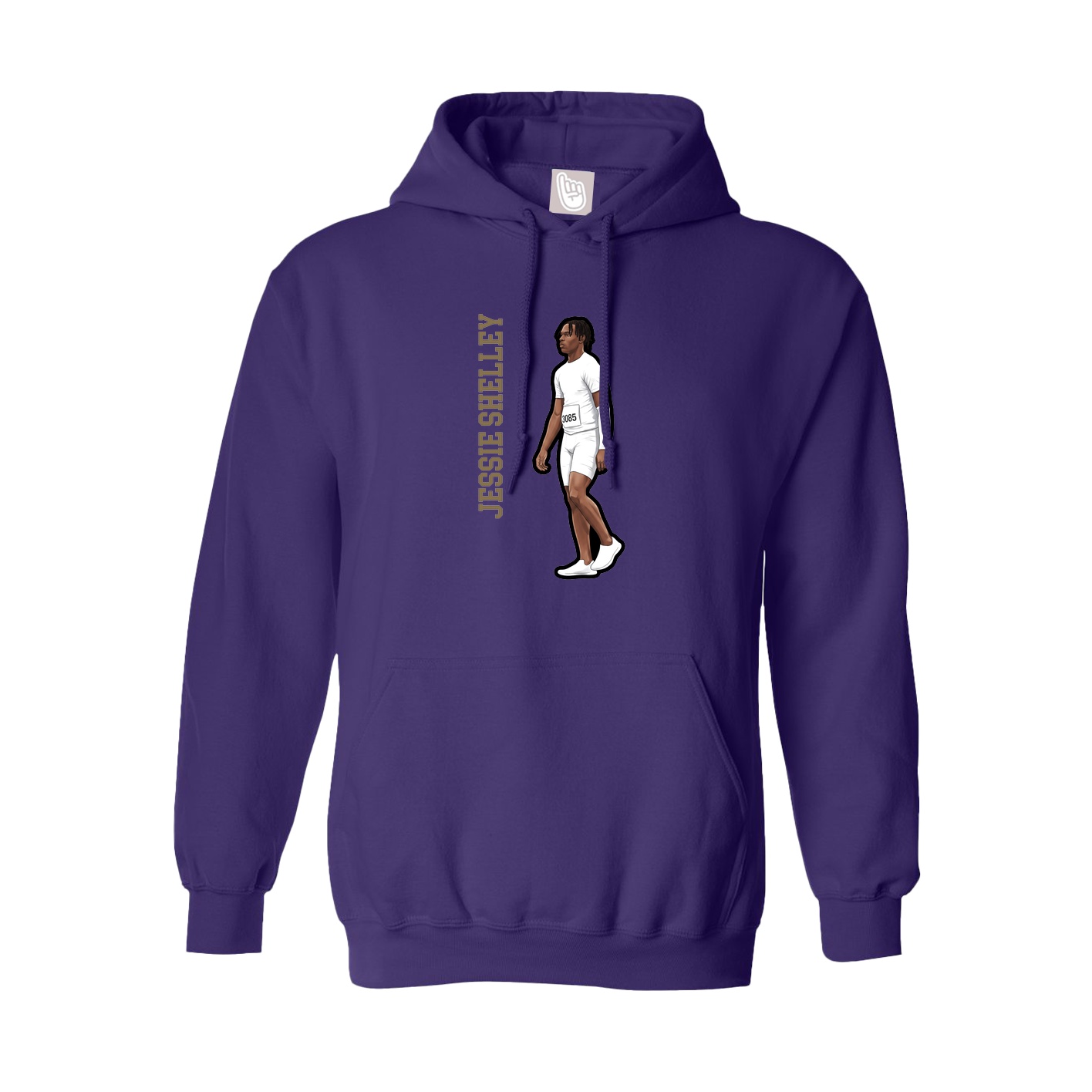 Hoodie — Name Vertical in Purple