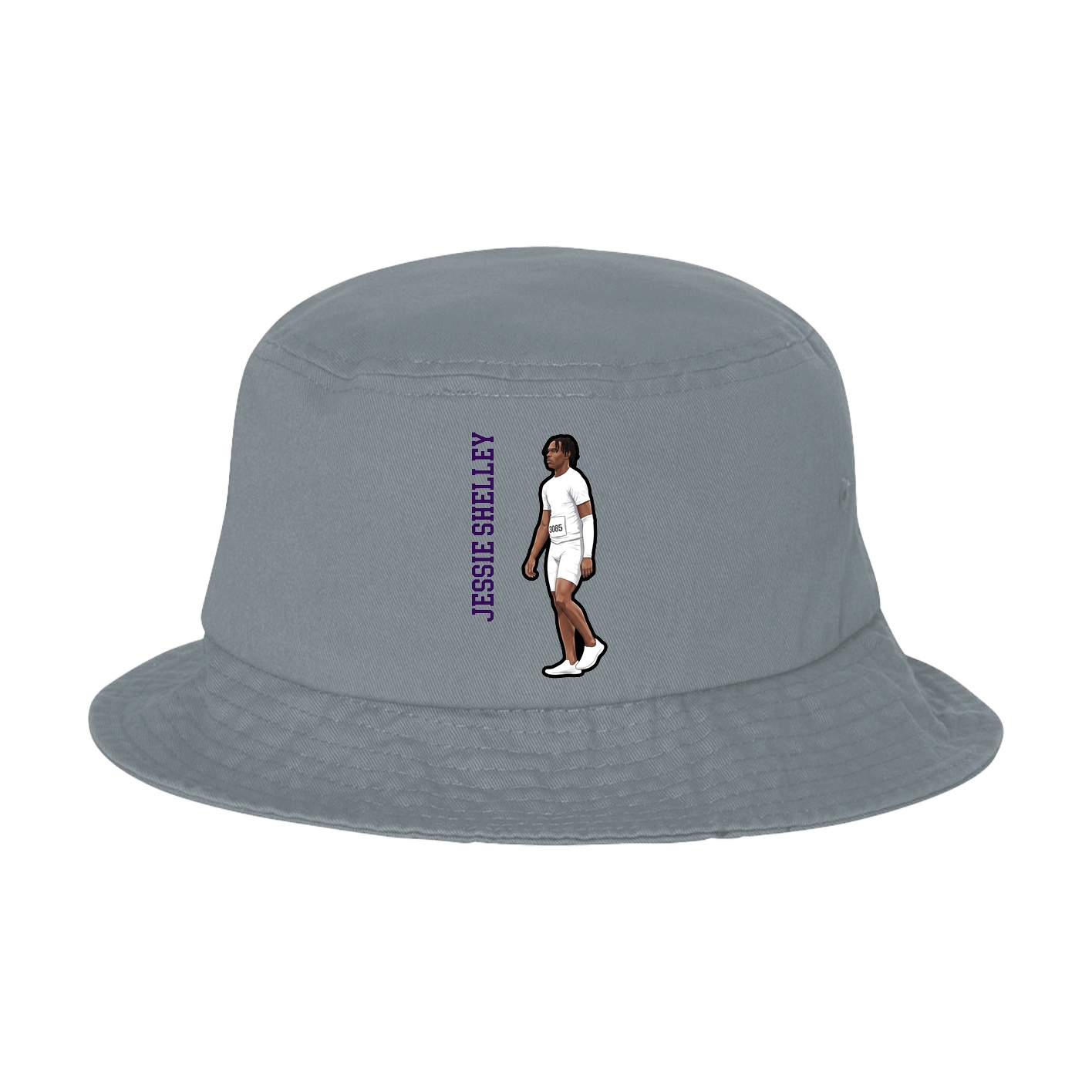 Bucket Cap — Name Vertical in Grey