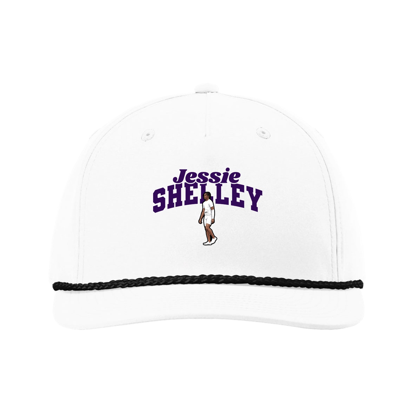 Five-Panel Classic Rope Cap — Signature Arch in White