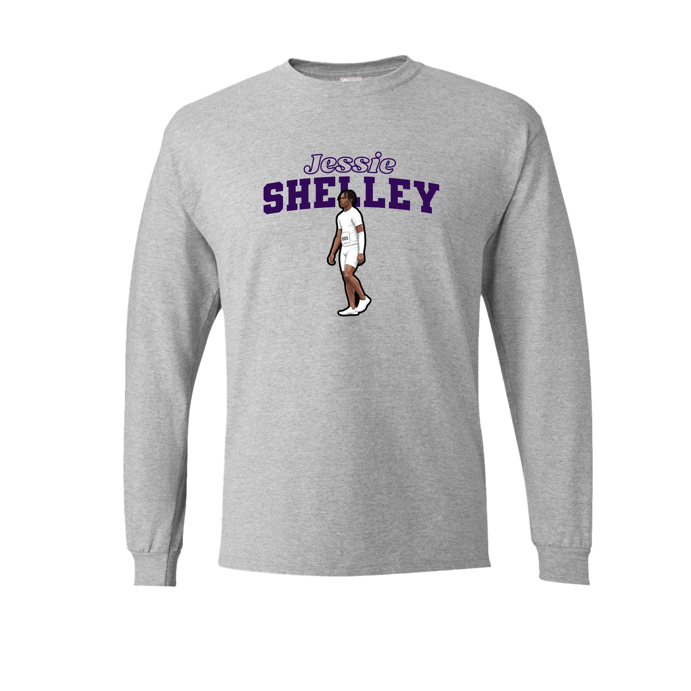 Long Sleeve Tee — Name Arch in Grey