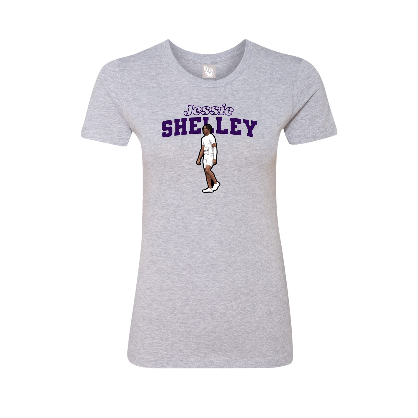 Womens Tee — Name Arch in Grey