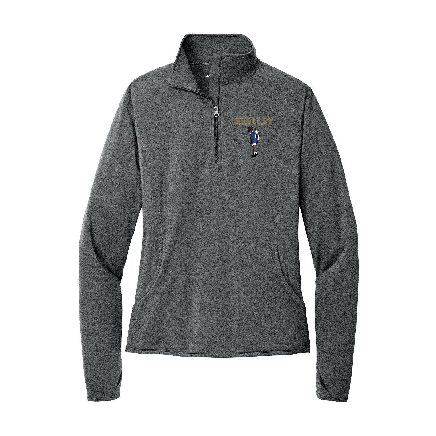 Women's Q-Zip Pullover — Shirsey in Grey