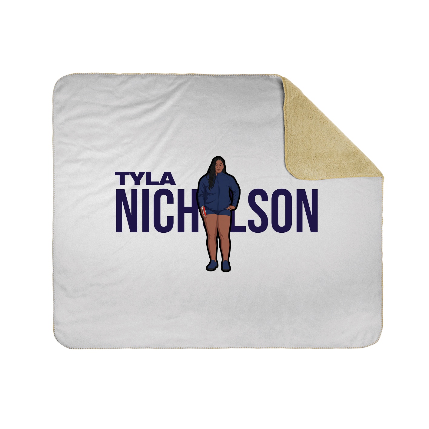 Throw Blanket — Player Name in White
