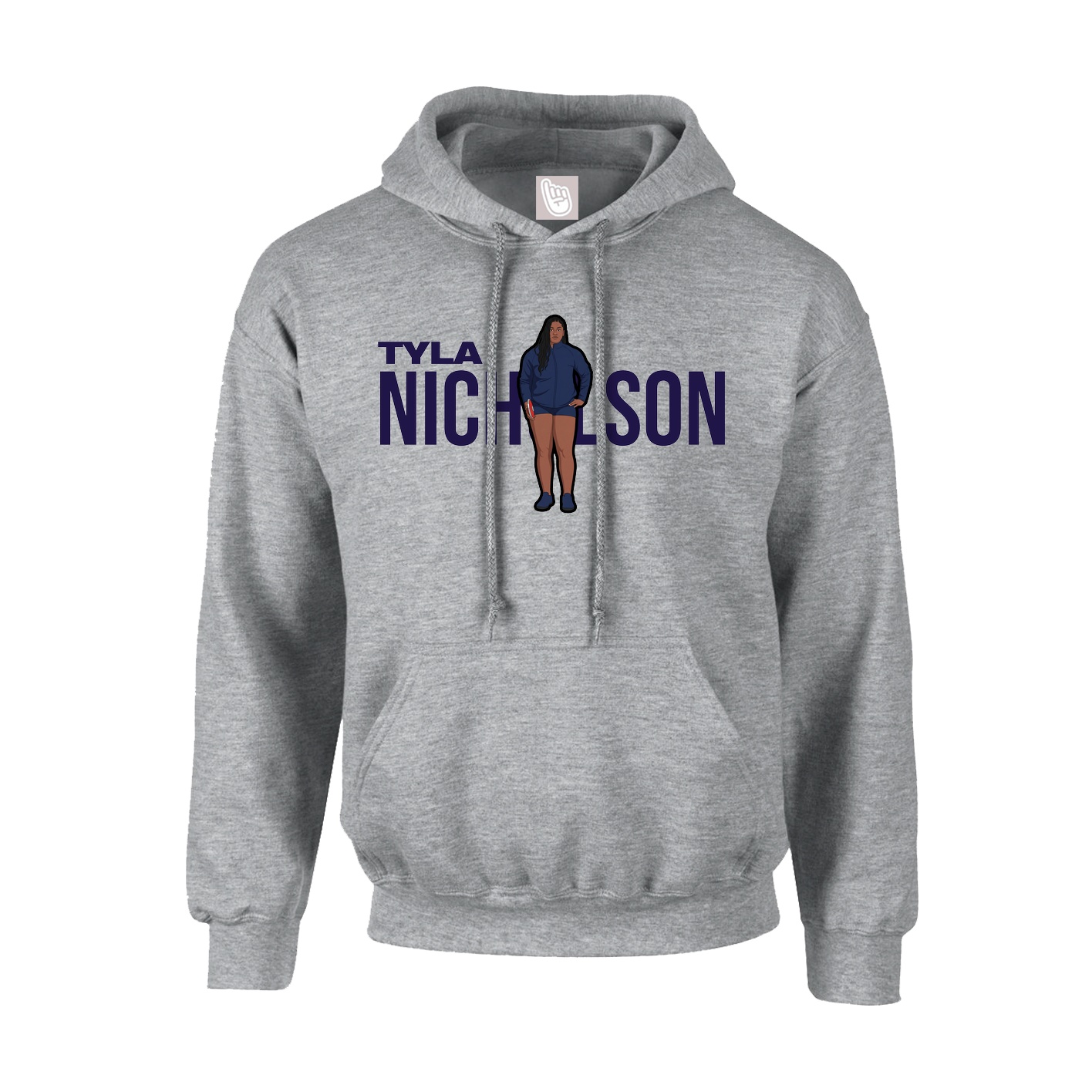 Hoodie — Player Name in Grey