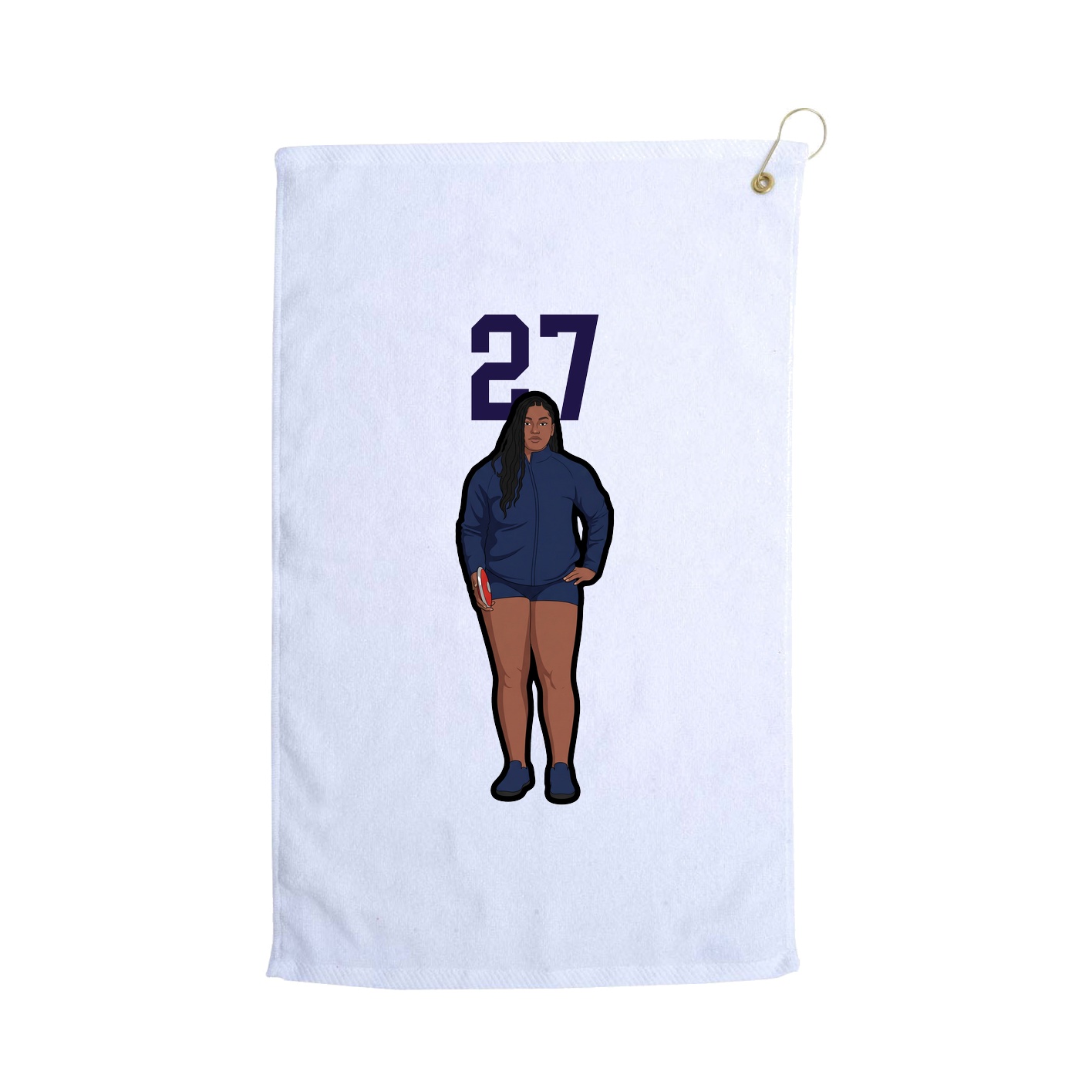 Golf Towel — Number Top in White