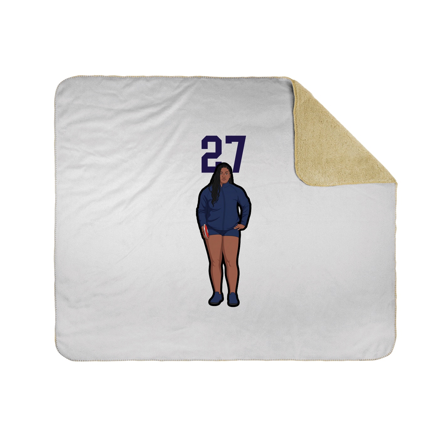 Throw Blanket — Number Top in White
