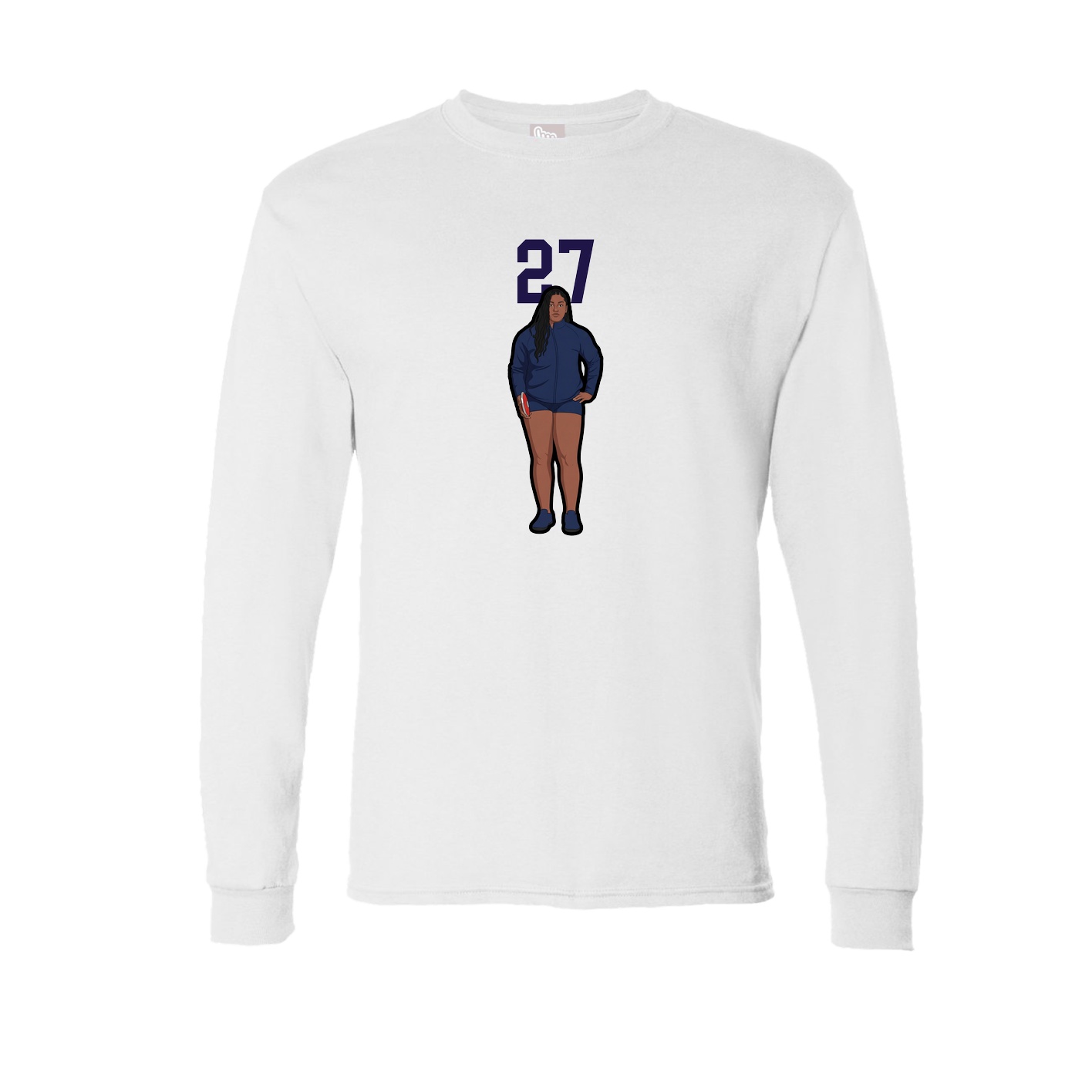 Long Sleeve Tee — Number Top in White
