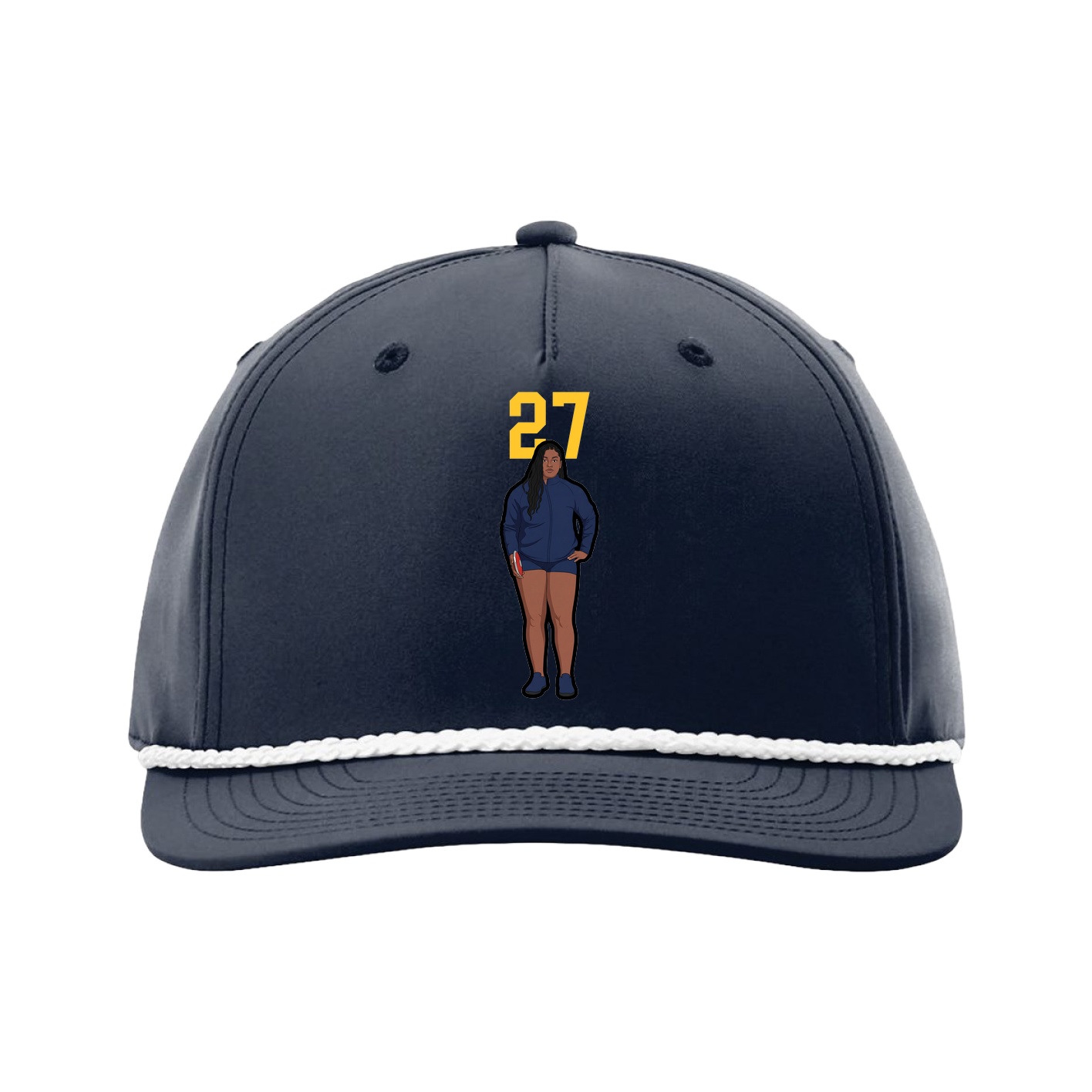 Five-Panel Classic Rope Cap — Number Top in Navy