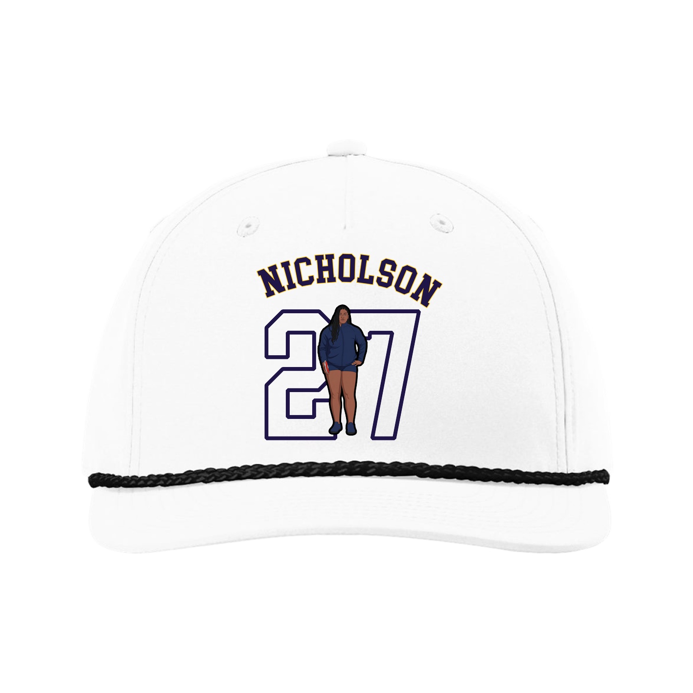 Five-Panel Classic Rope Cap — Shirsey Arch in White