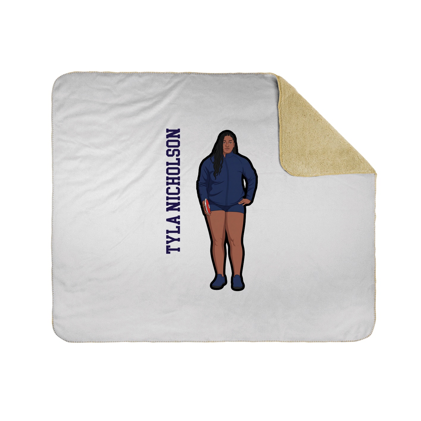 Throw Blanket — Name Vertical in White