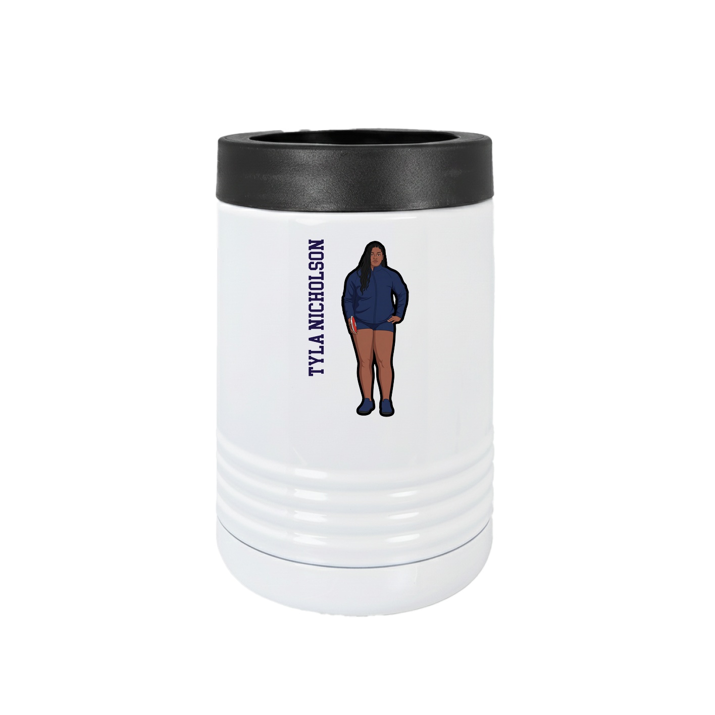 Beverage Holder — Name Vertical in White