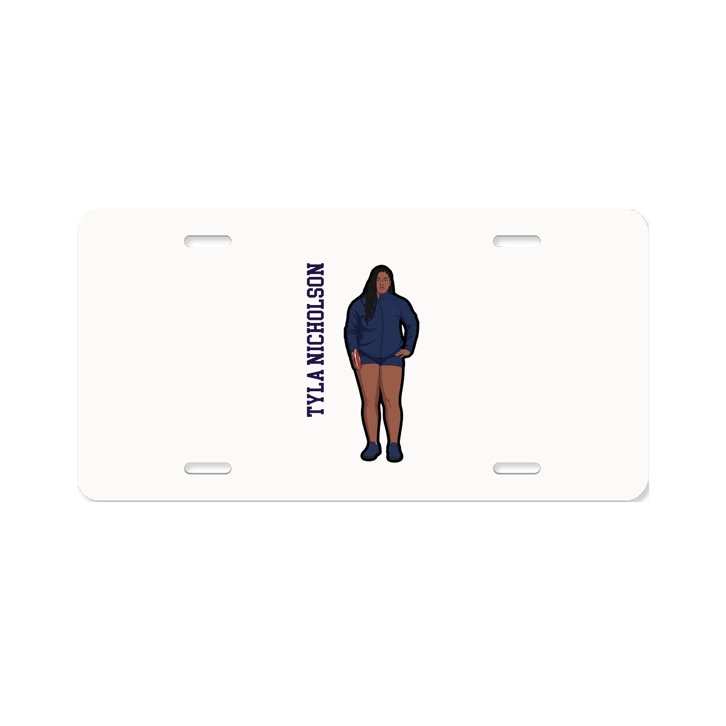 License Plate — Name Vertical in Classic