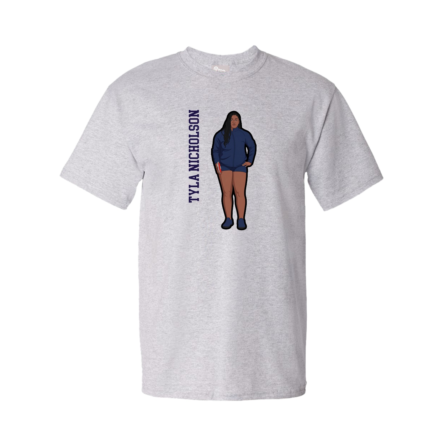 Tee — Name Vertical in Grey