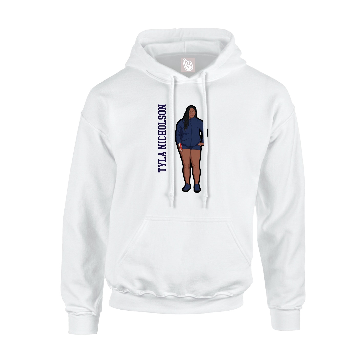 Hoodie — Name Vertical in White