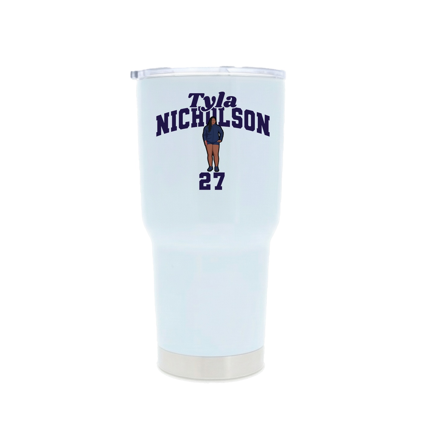 30oz Stainless Steel Tumbler — Signature Arch in White