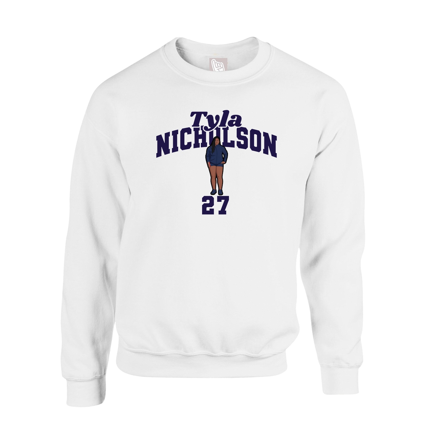Fleece Crew — Signature Arch in White