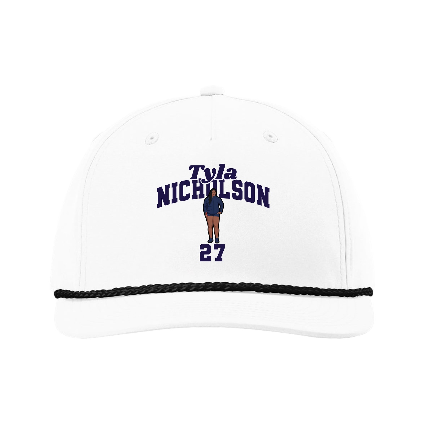 Five-Panel Classic Rope Cap — Signature Arch in White