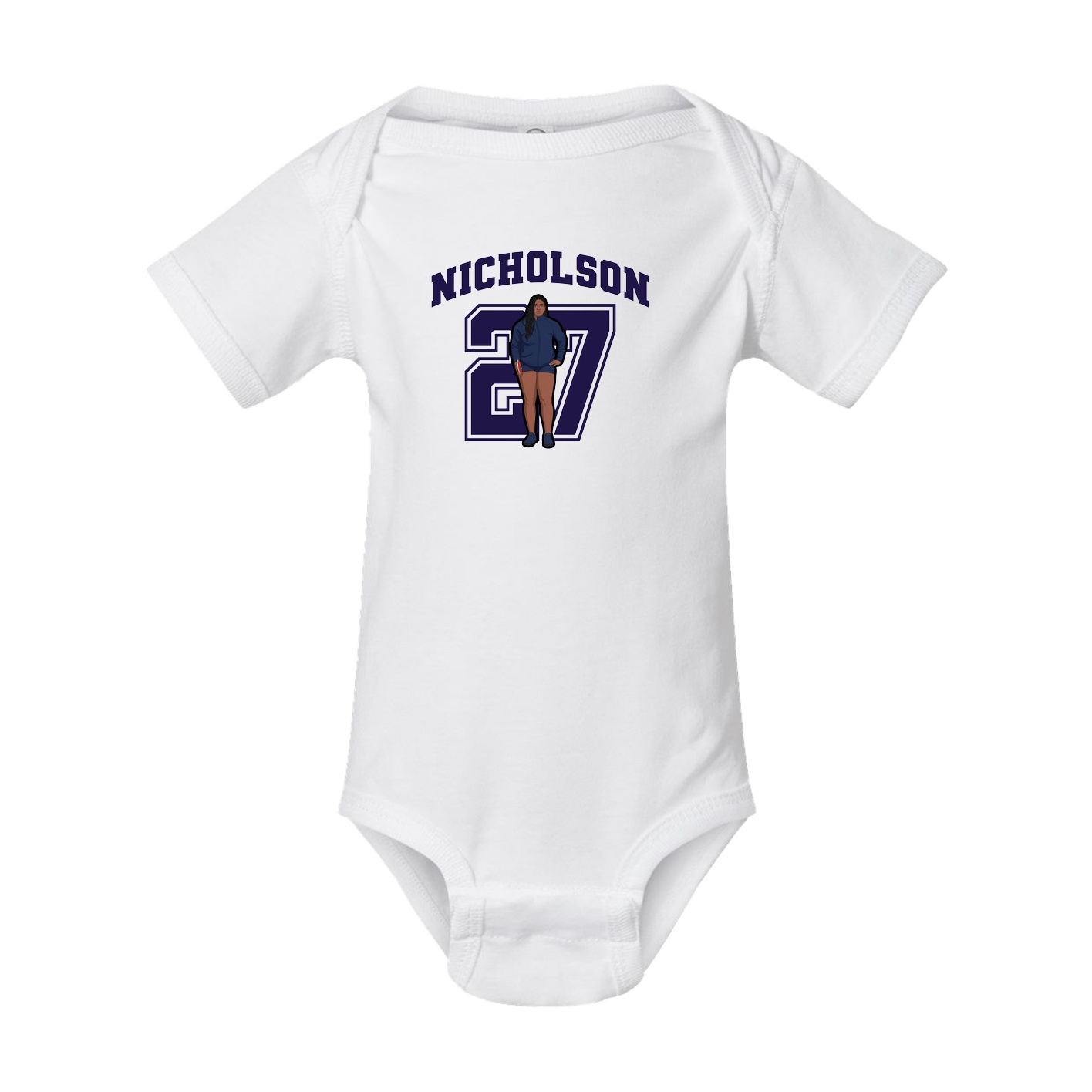 Baby Onesie — Number in White