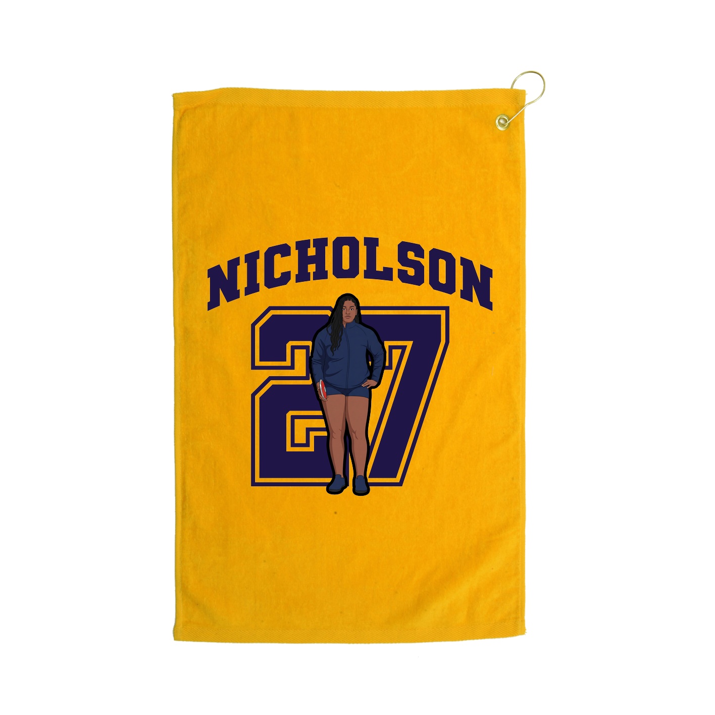 Golf Towel — Number in Gold