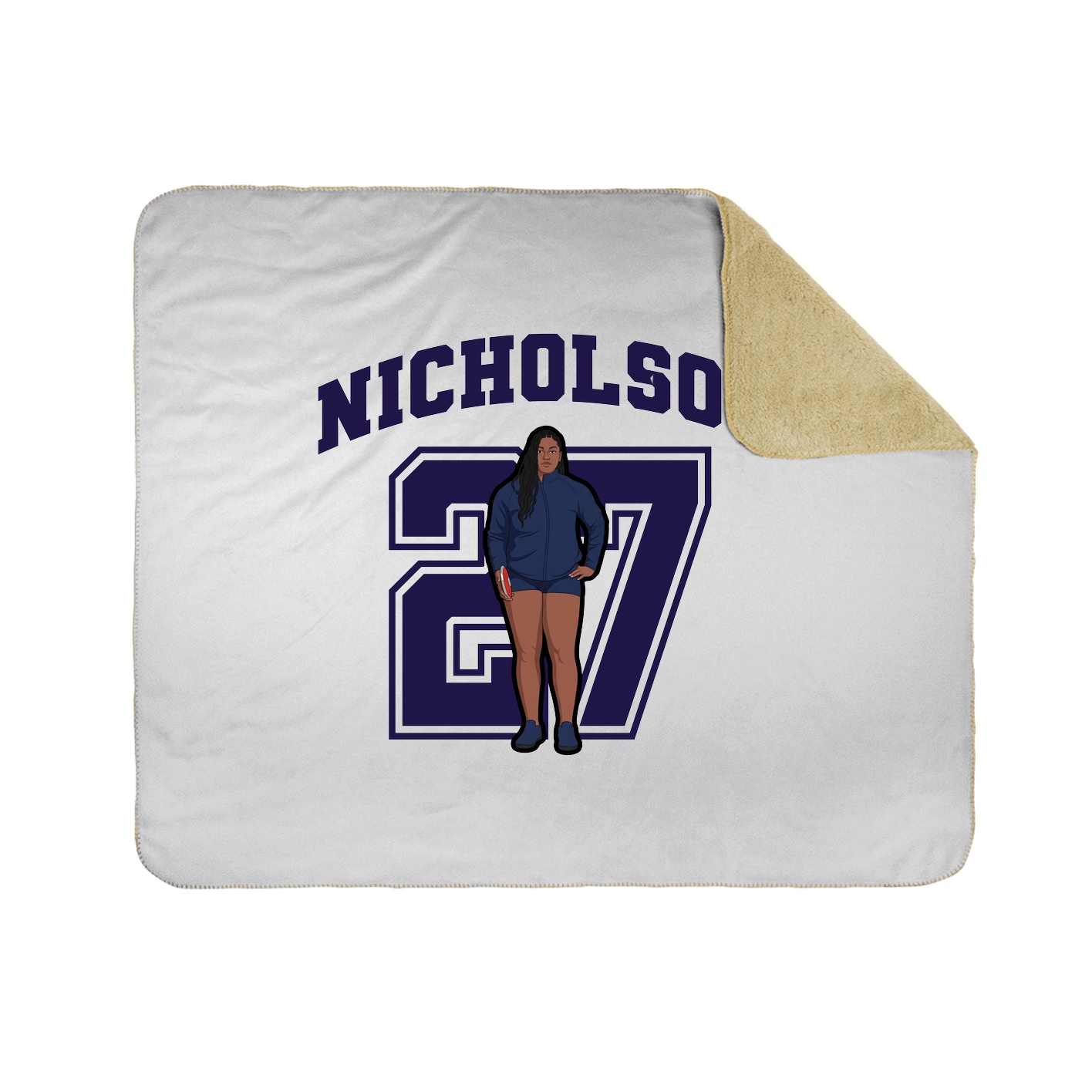 Throw Blanket — Number in White