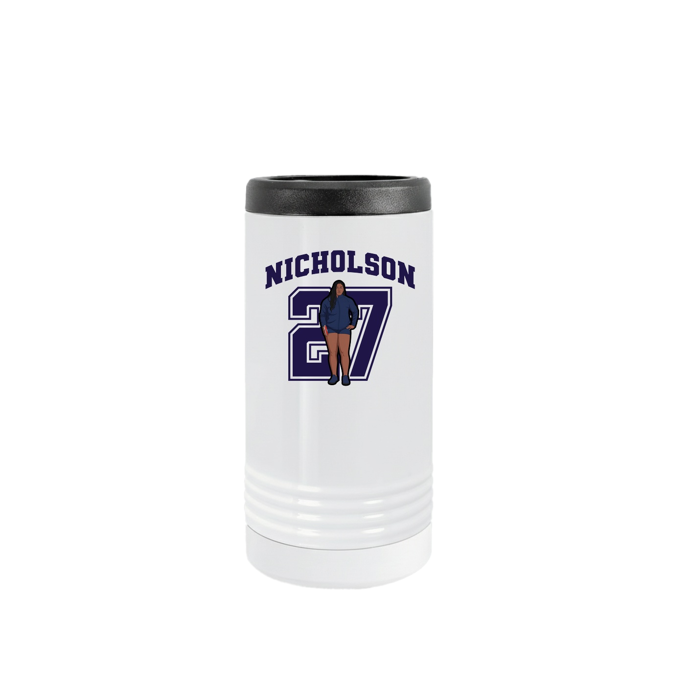 Slim Beverage Holder — Number in White