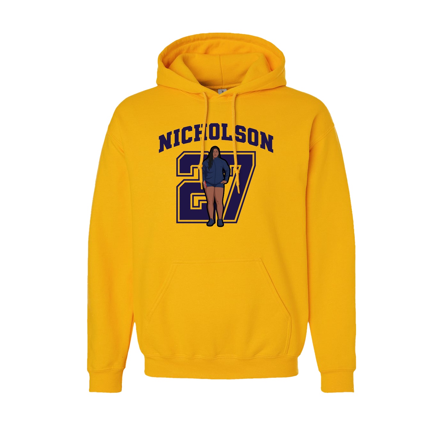 Hoodie — Number in Gold