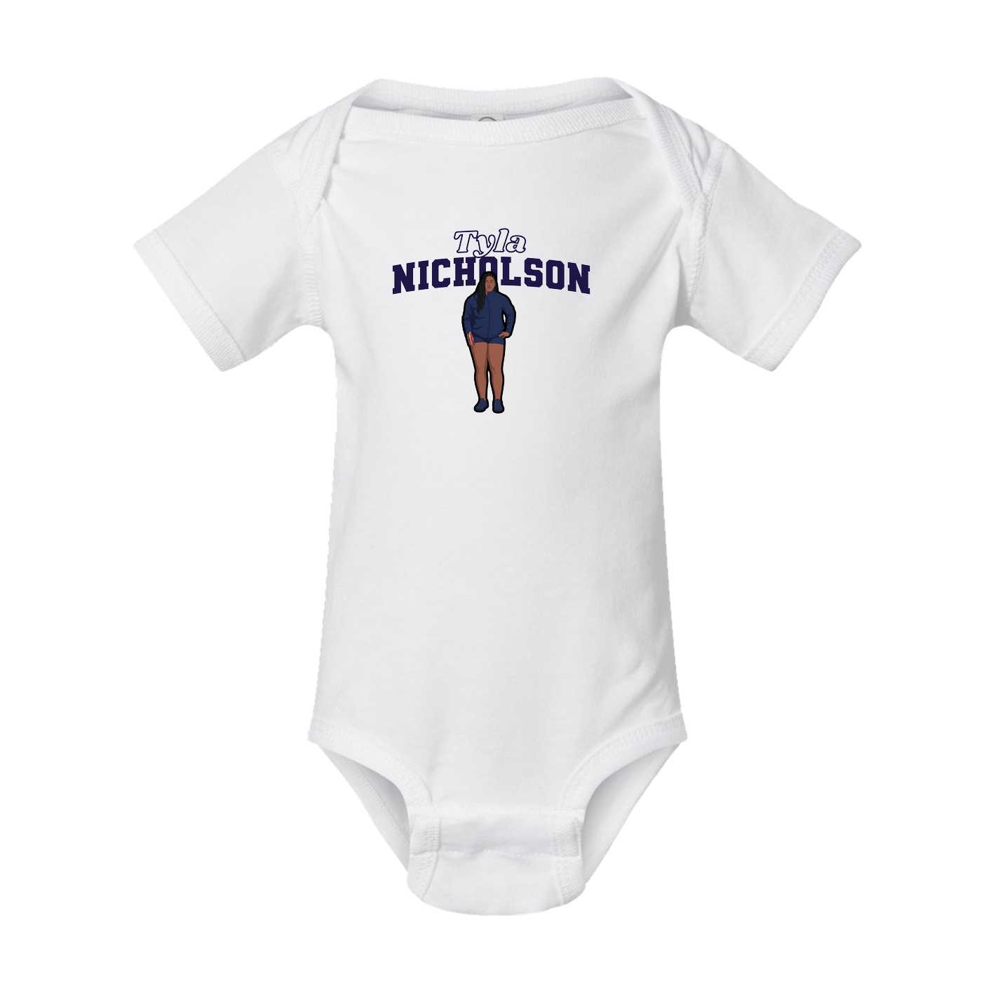 Baby Onesie — Name Arch in White