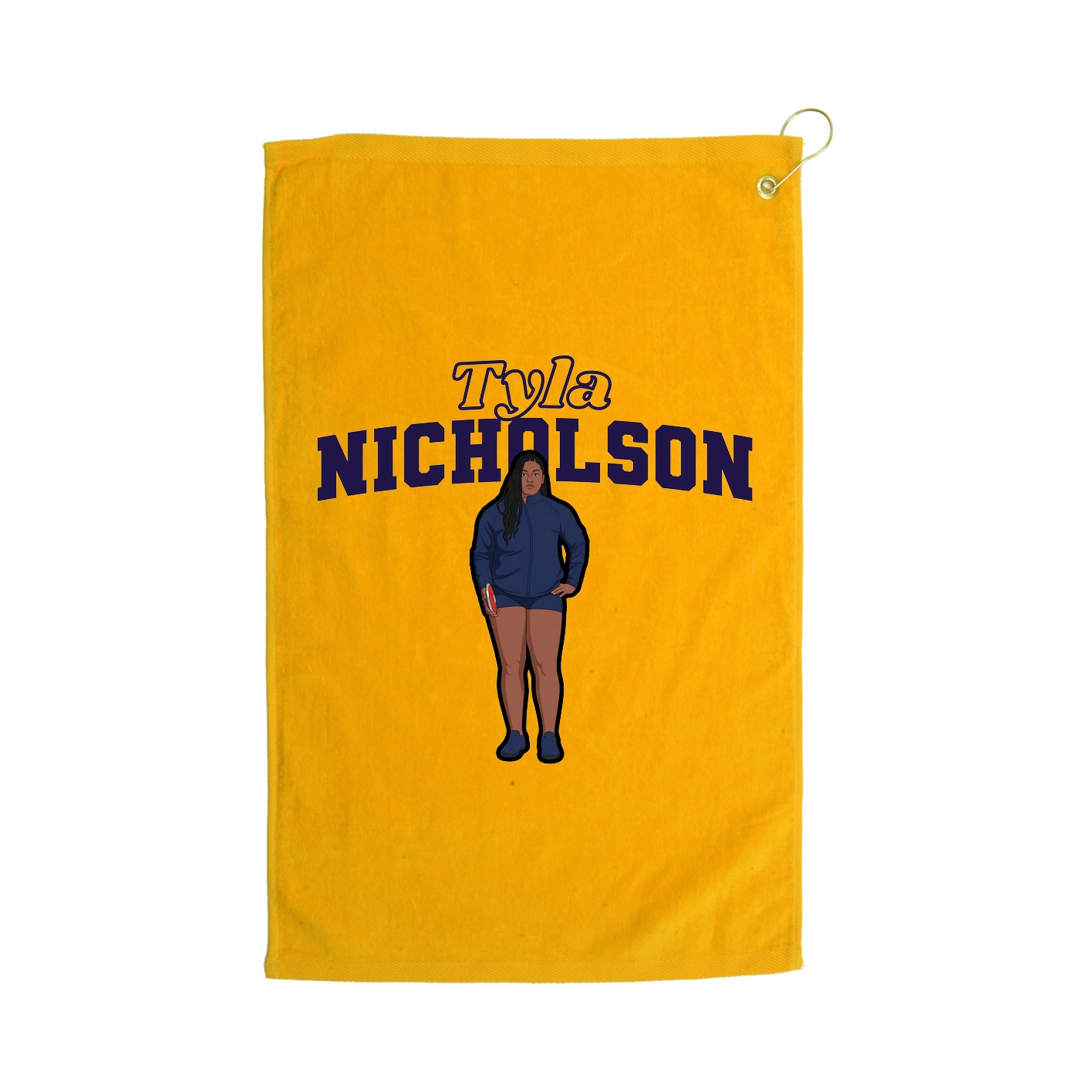 Golf Towel — Name Arch in Gold