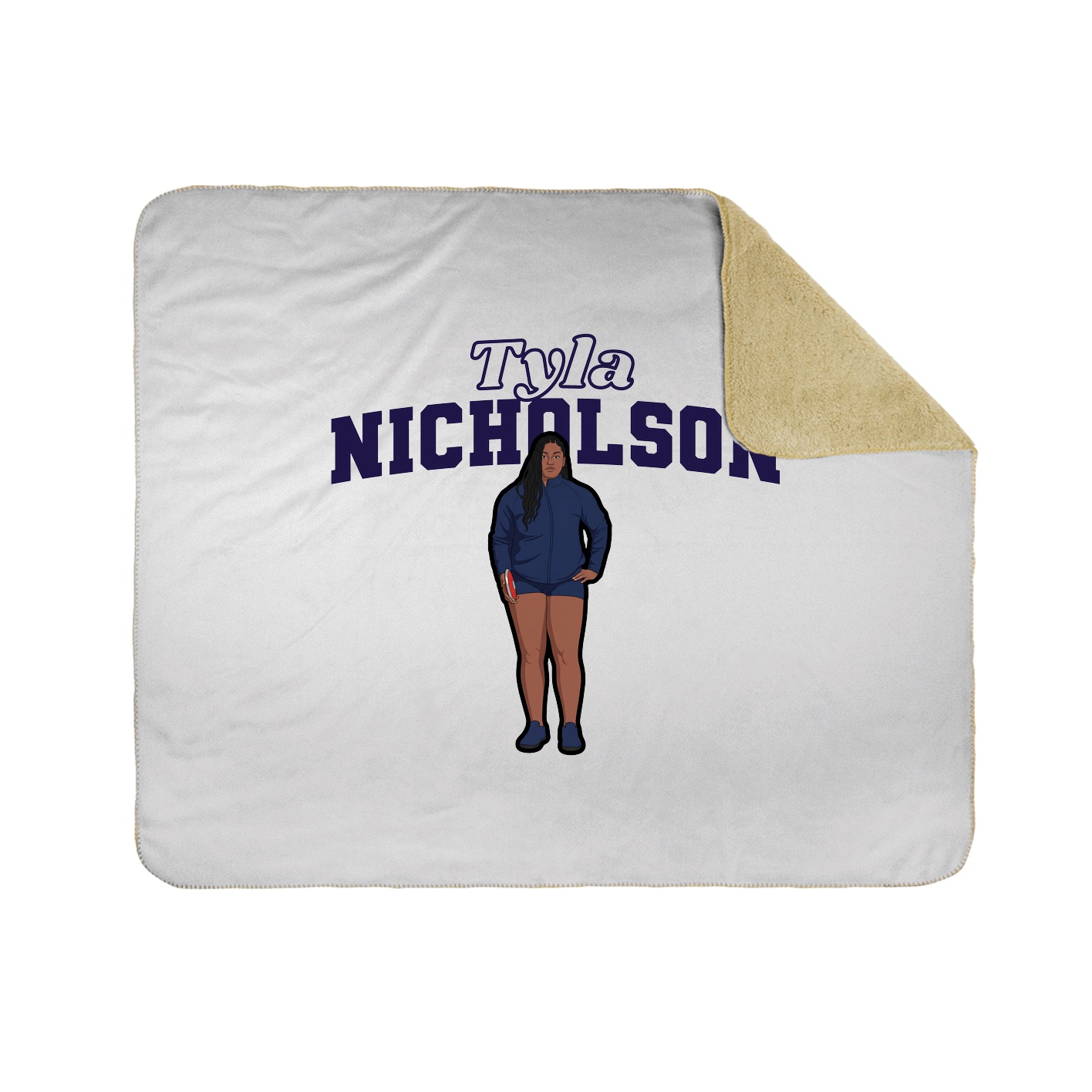 Throw Blanket — Name Arch in White