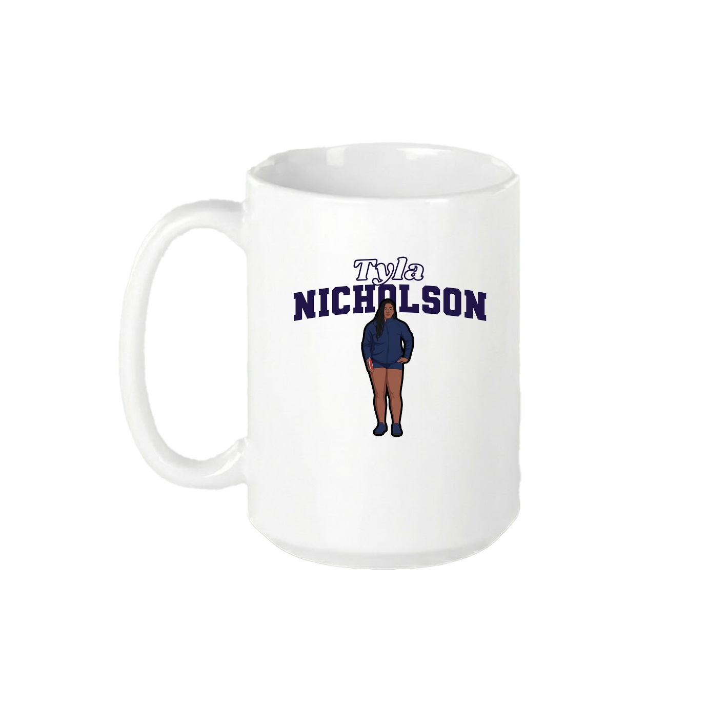 15oz Coffee Mug — Name Arch in White