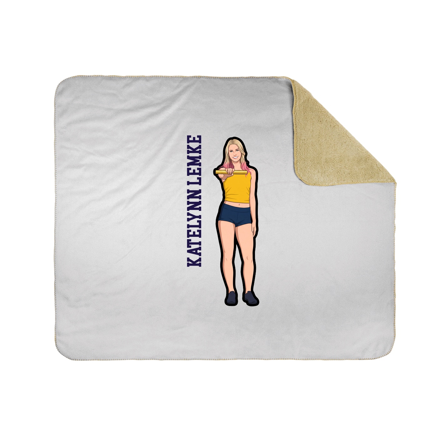 Throw Blanket — Name Vertical in White