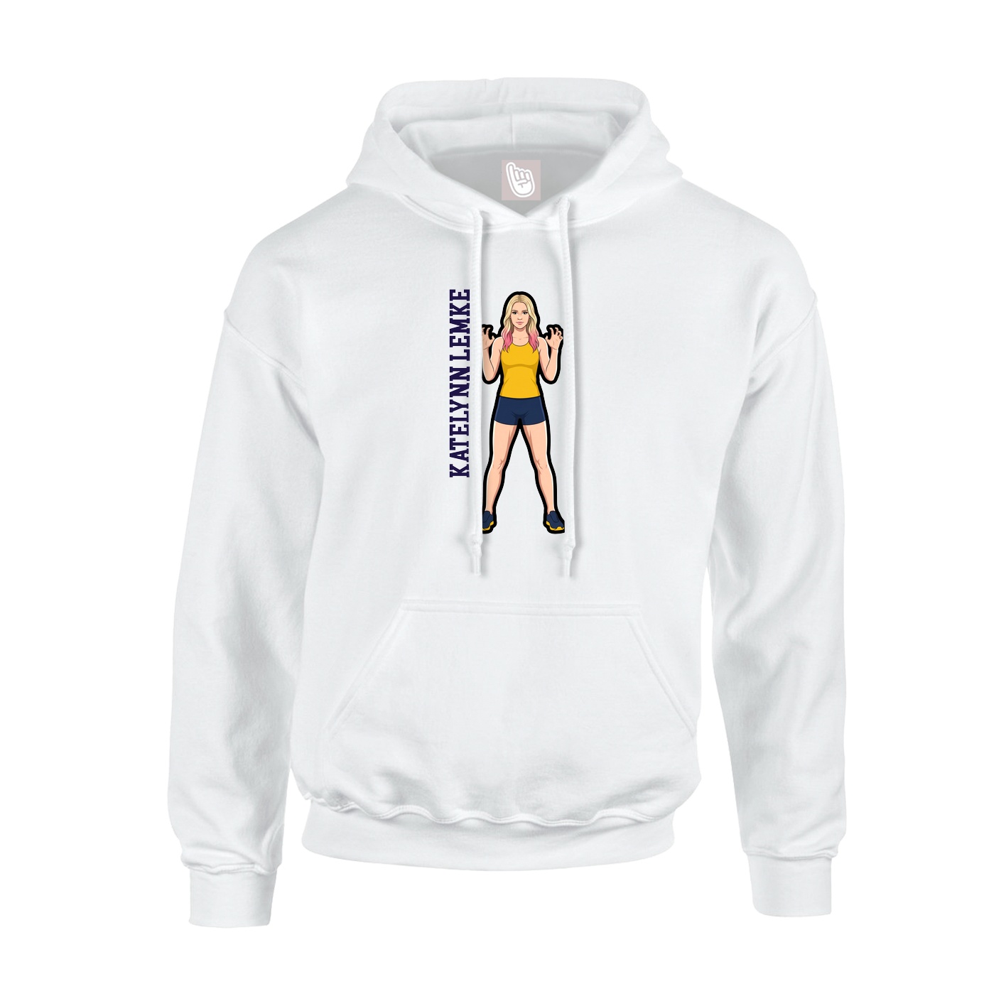 Youth Hoodie — Name Vertical in White