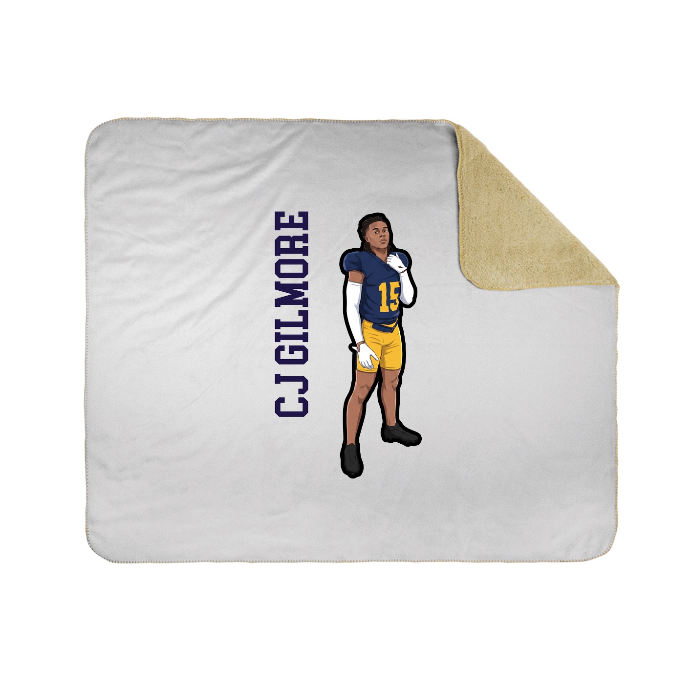 Throw Blanket — Name Vertical in White