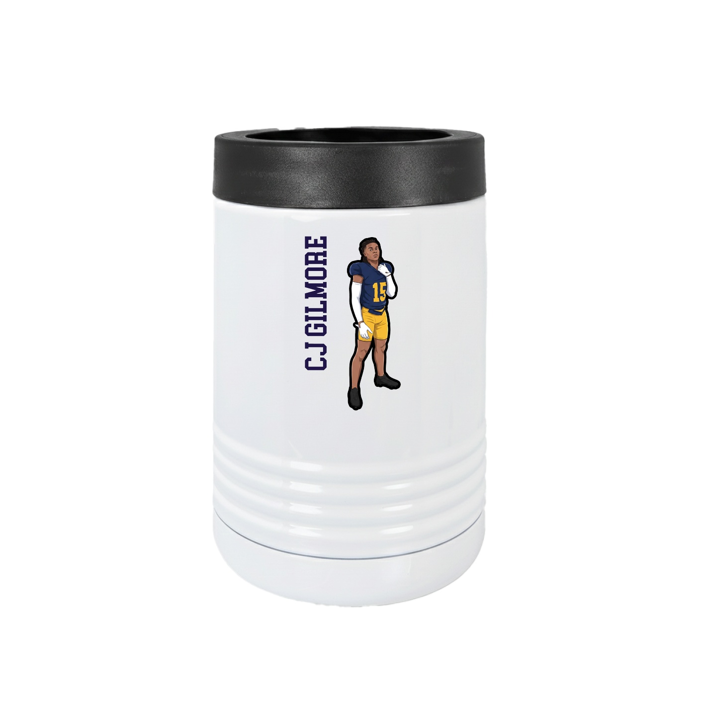 Beverage Holder — Name Vertical in White