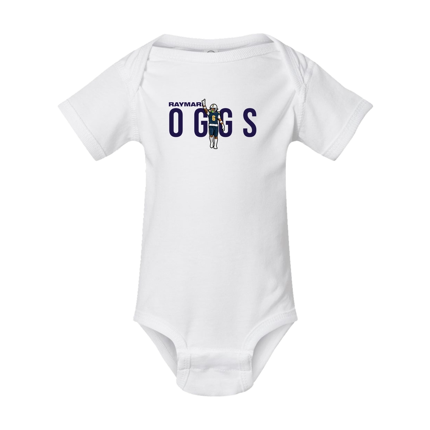 Baby Onesie — Player Name in White